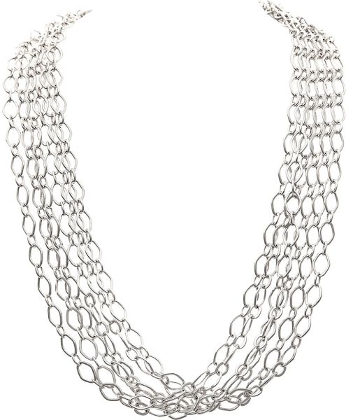 Silver Multi Chain Necklace Set