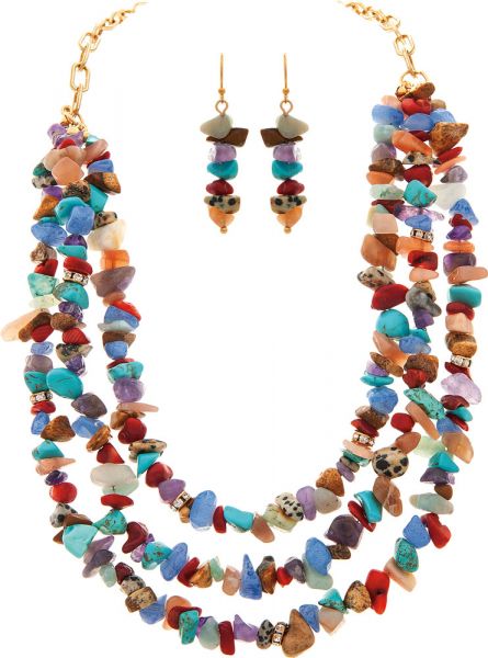 Chunky Stone Chips Necklace Set