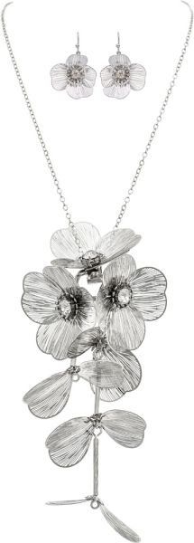 3D Featherweight Flowers Necklace Set