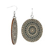 Wooden Mandala Bamboo Earrings