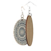 Wooden Mandala Bamboo Earrings