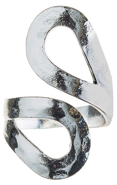 Hammered Silver Loop Bypass Ring