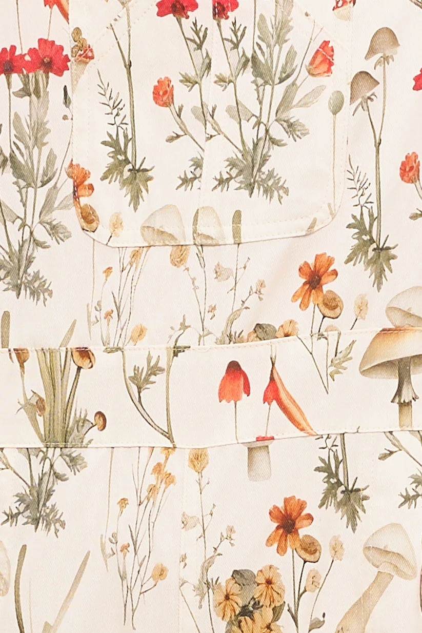 Mushroom Meadows Print Overalls