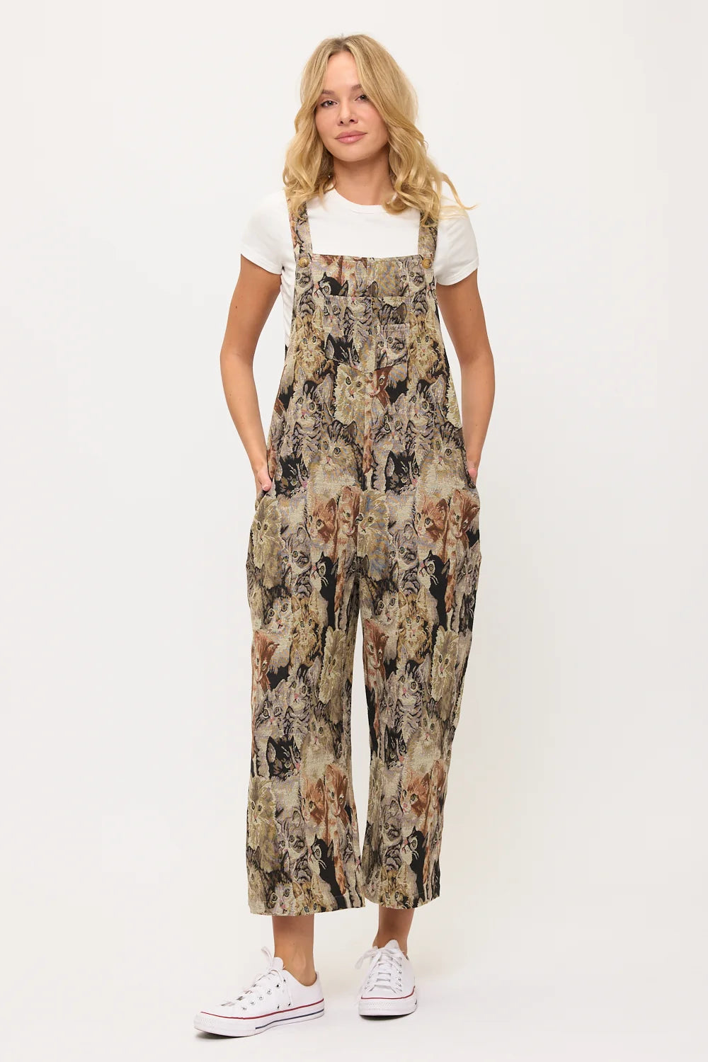 Cat Tapestry Overalls