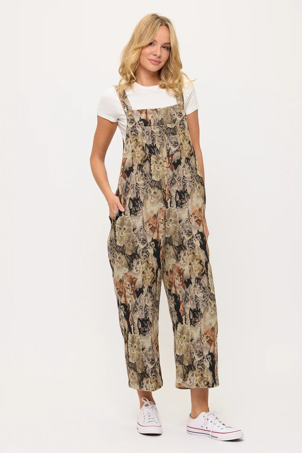 Cat Tapestry Overalls