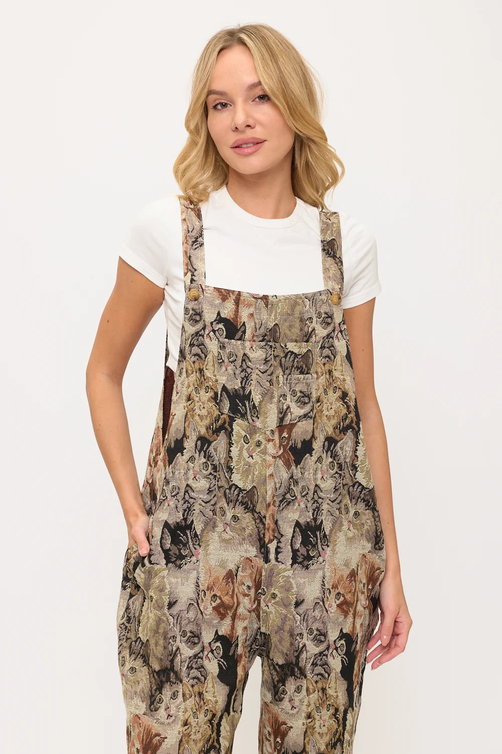 Cat Tapestry Overalls