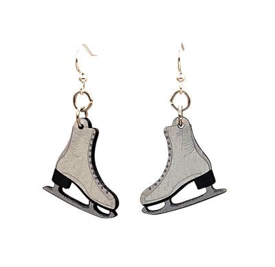 Wooden Ice Skate Earrings