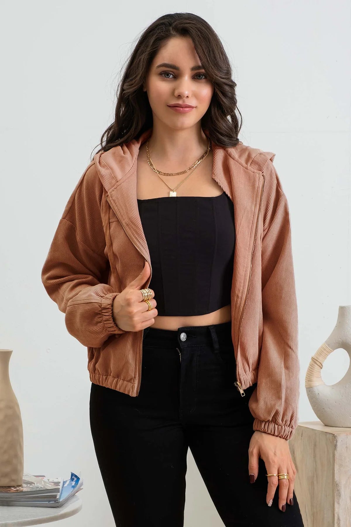 Corduroy Zip-Up Jacket