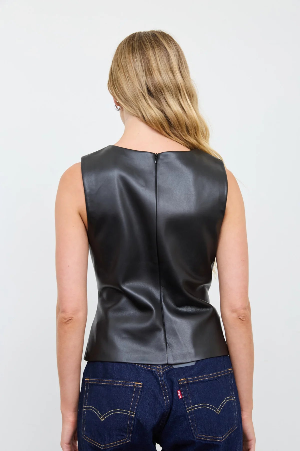 Faux Leather Black Top/Skirt