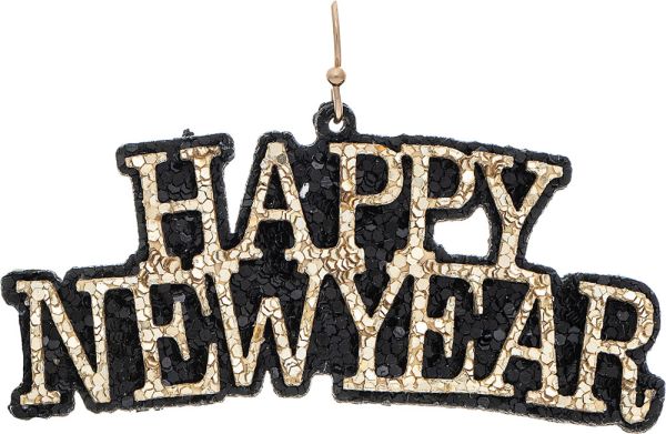 Glitter Happy New Year Earring