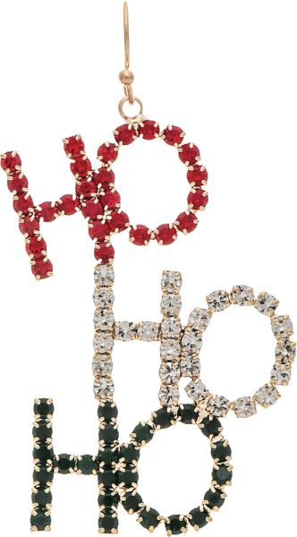 Crystal HO HO HO Christmas Earring