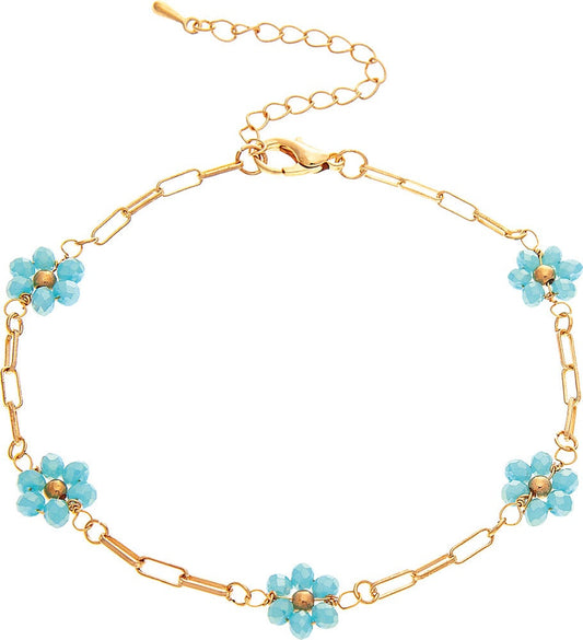 Floral Beaded Anklet
