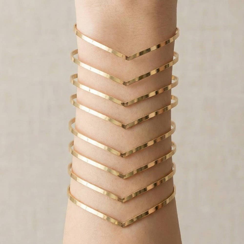 Metallic Arrow Long Cuff Bracelet
