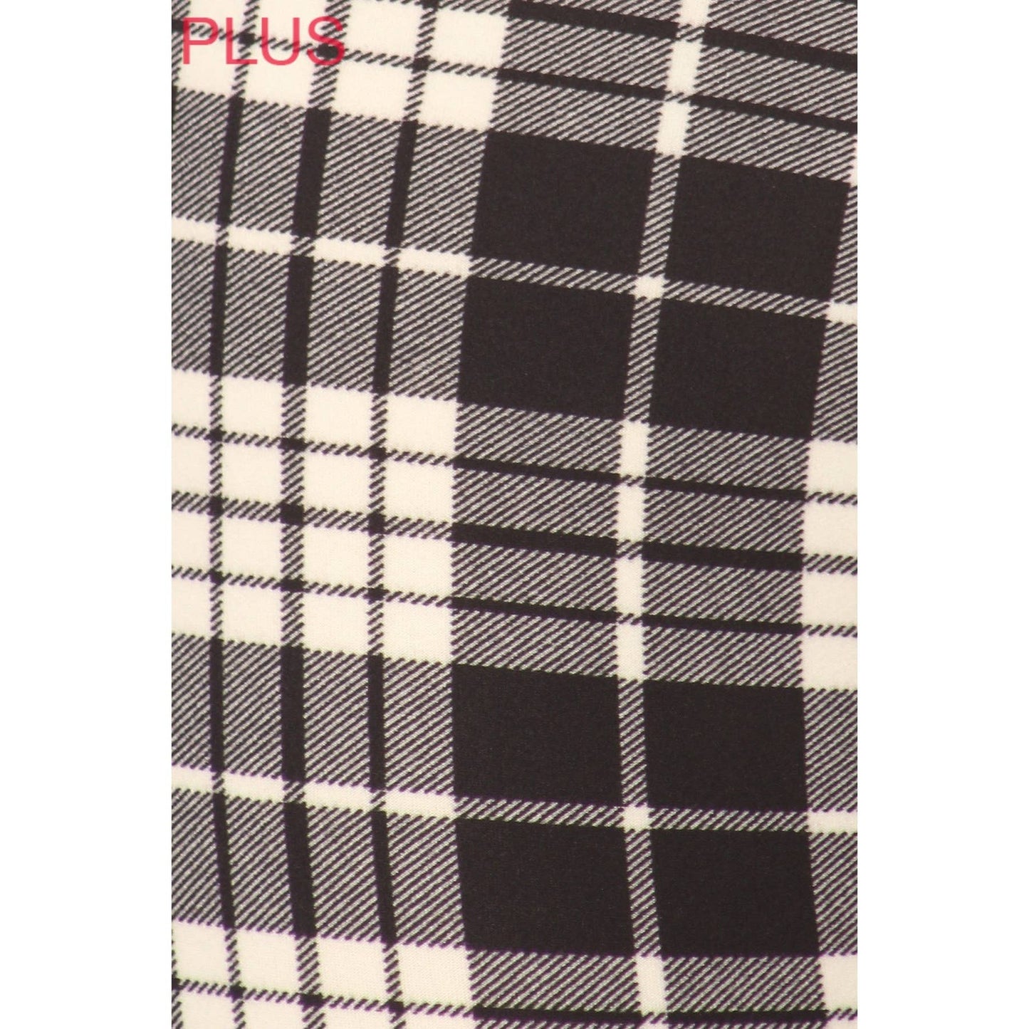 Black and White Plaid Print Leggings