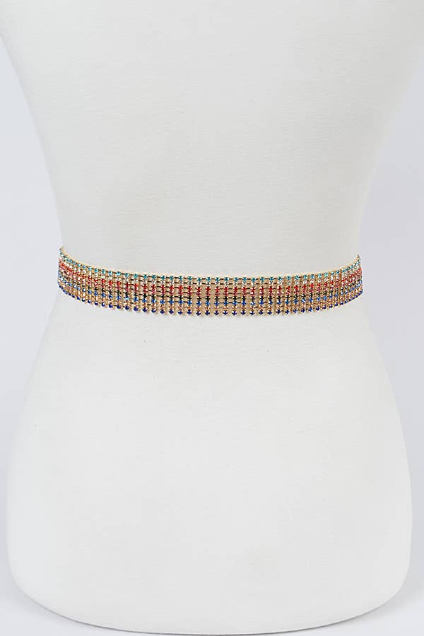Multicolor Rhinestone Belt
