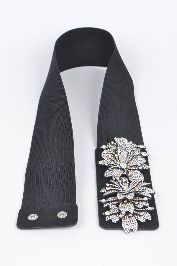 Elastic Stone Flower Belt
