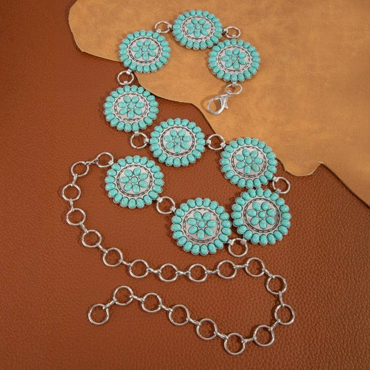 Western Circle Concho Disc Chain Belt