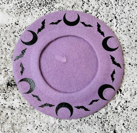Vegan Bat Moon Beret
