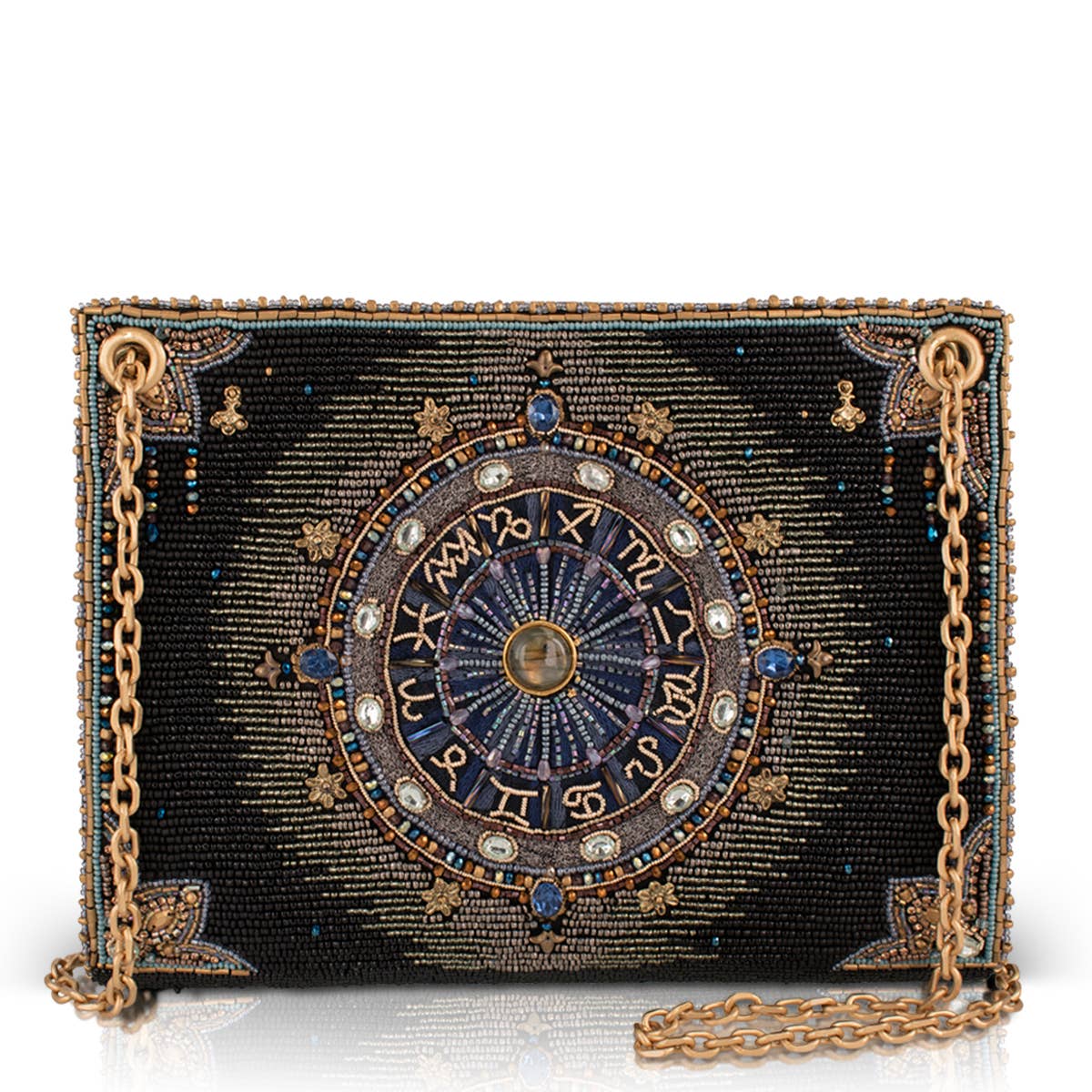 Beaded Zodiac Wheel crossbody bag