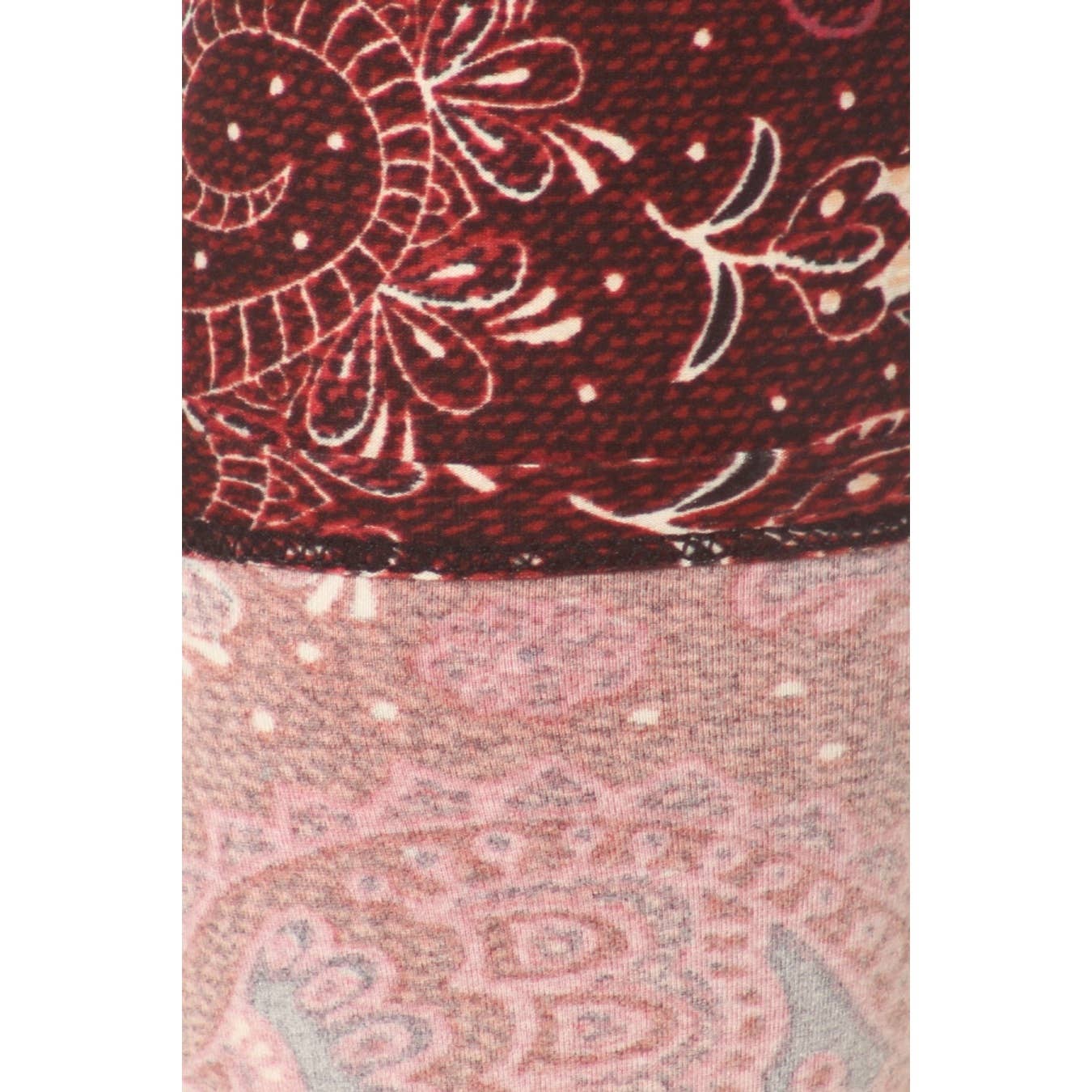 Red Paisley Waist Print Leggings