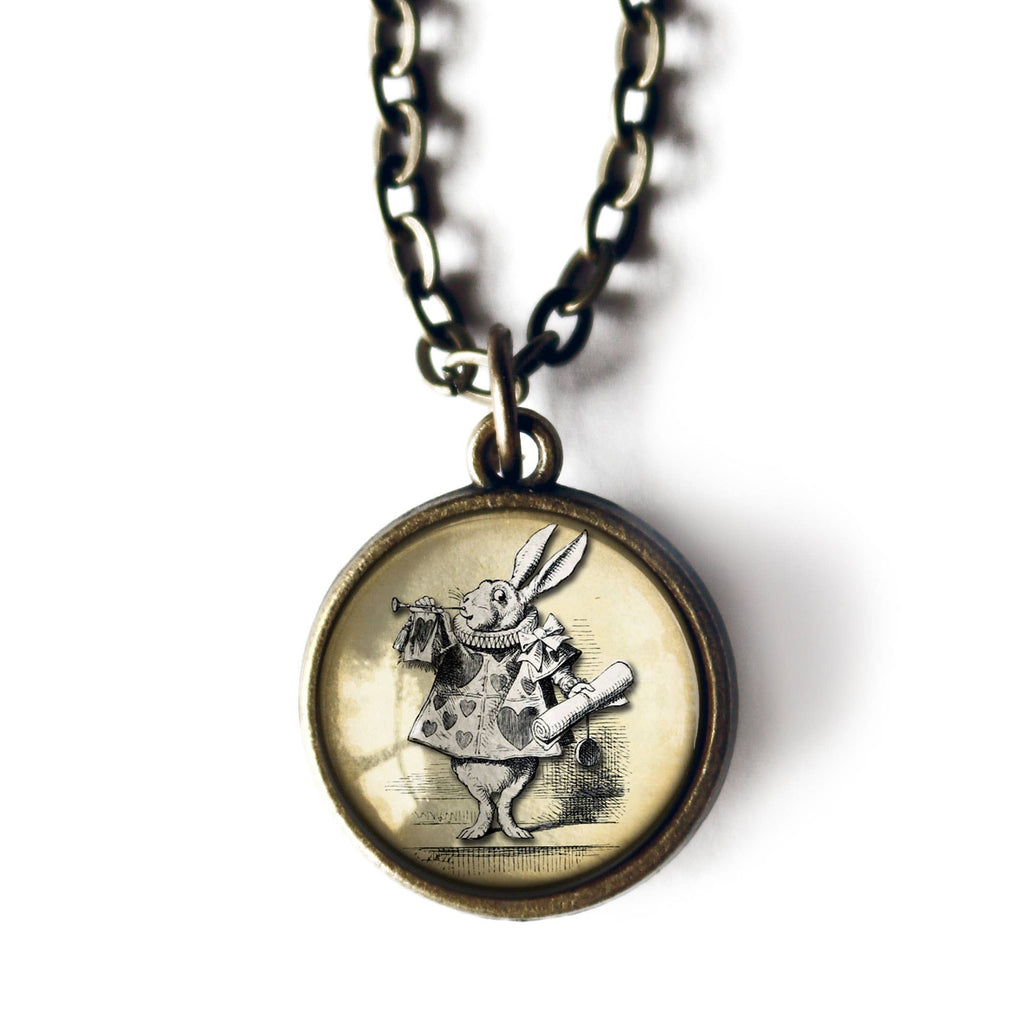 Alice in Wonderland White Rabbit Pendant Necklace