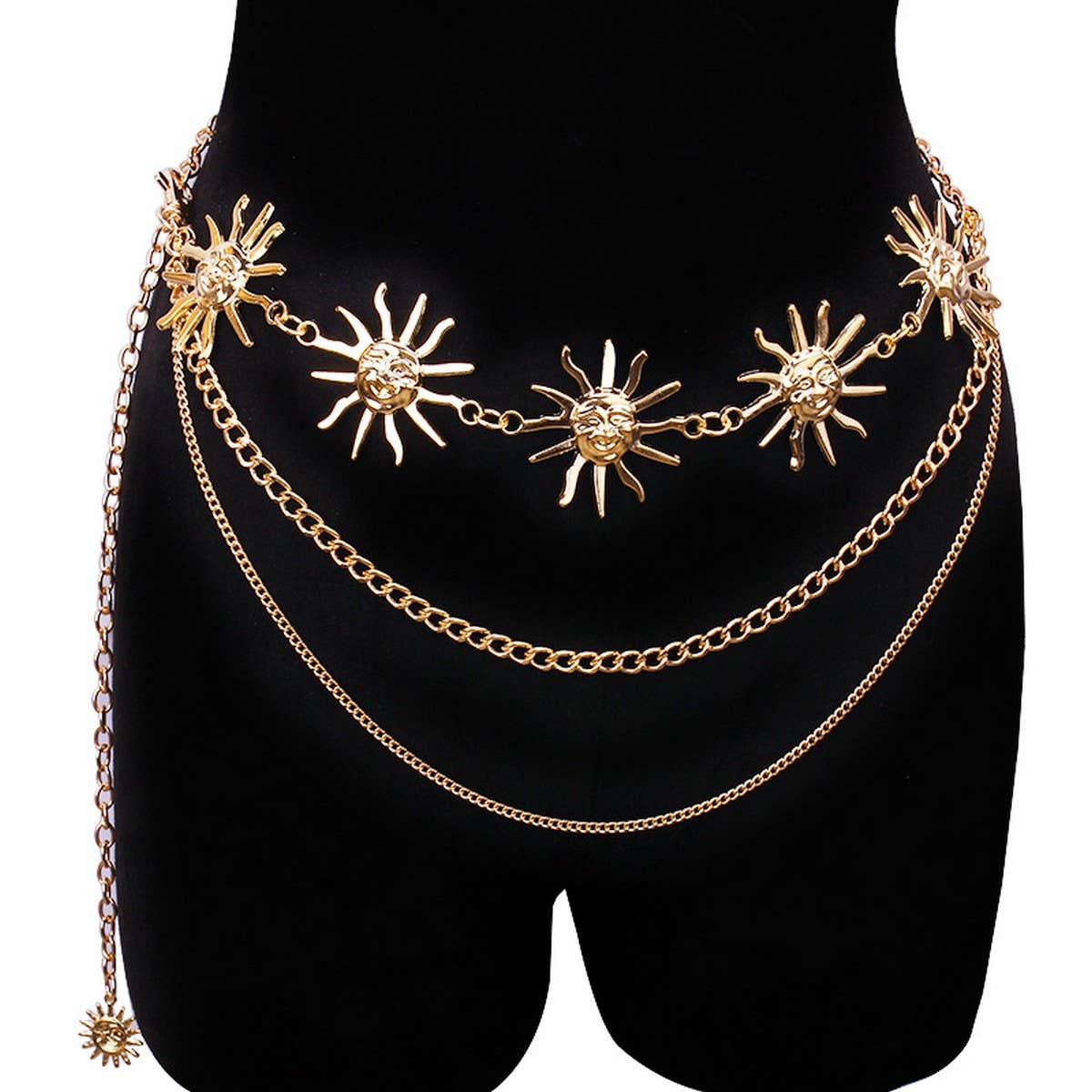 Gold Metal Sun Chain Belt