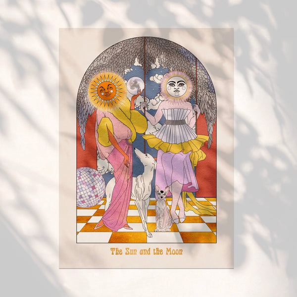 The Sun & Moon Tarot Disco Art Print