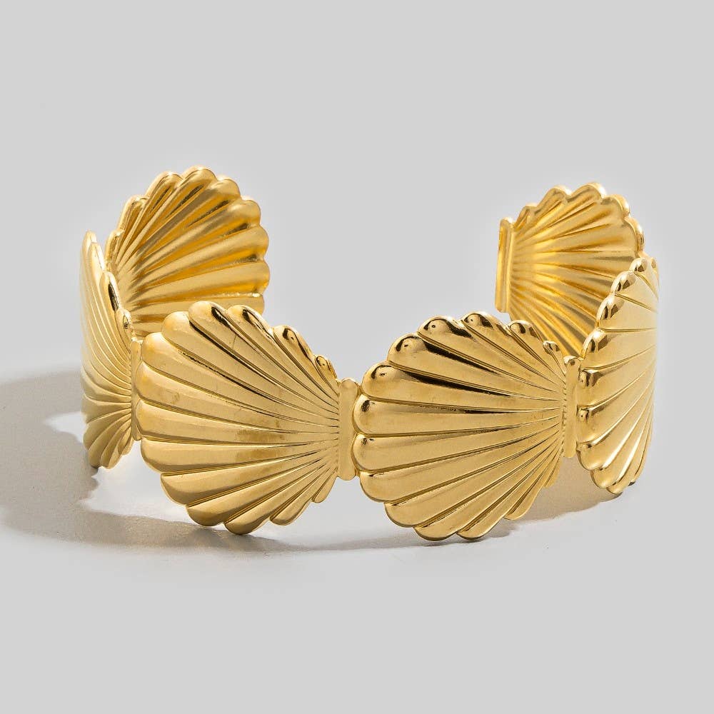 Scallop Seashell Cuff Bracelet