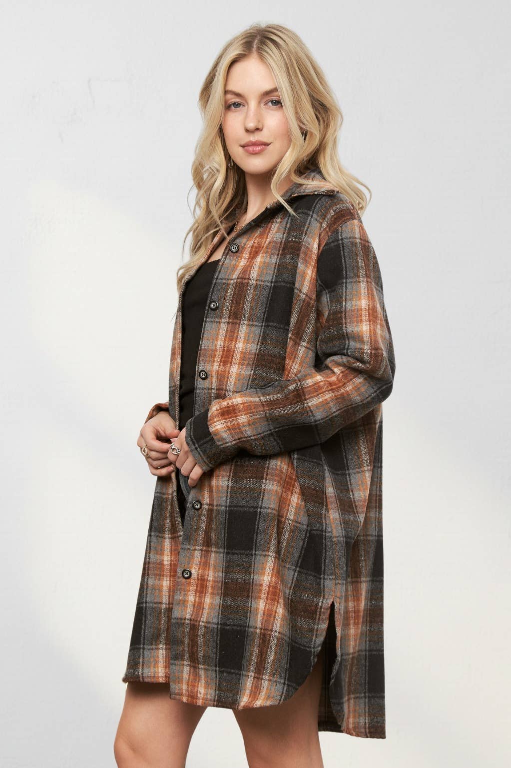 Button Down Flannel Shacket