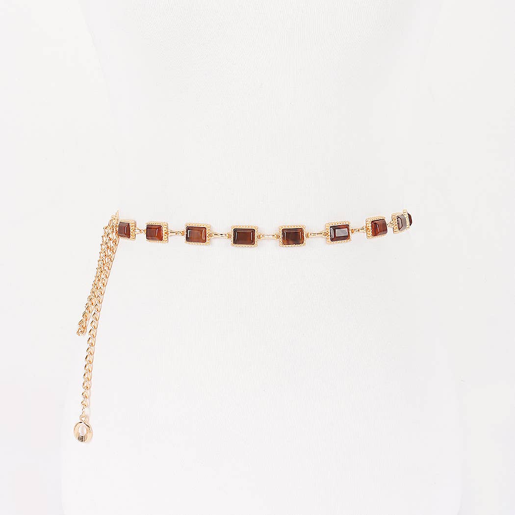 Vintage Stone Metal Chain Belt