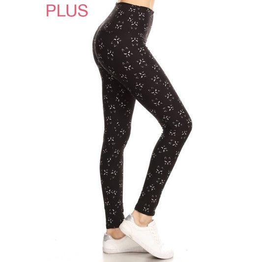 Plus Size 5" Kitty Face Leggings