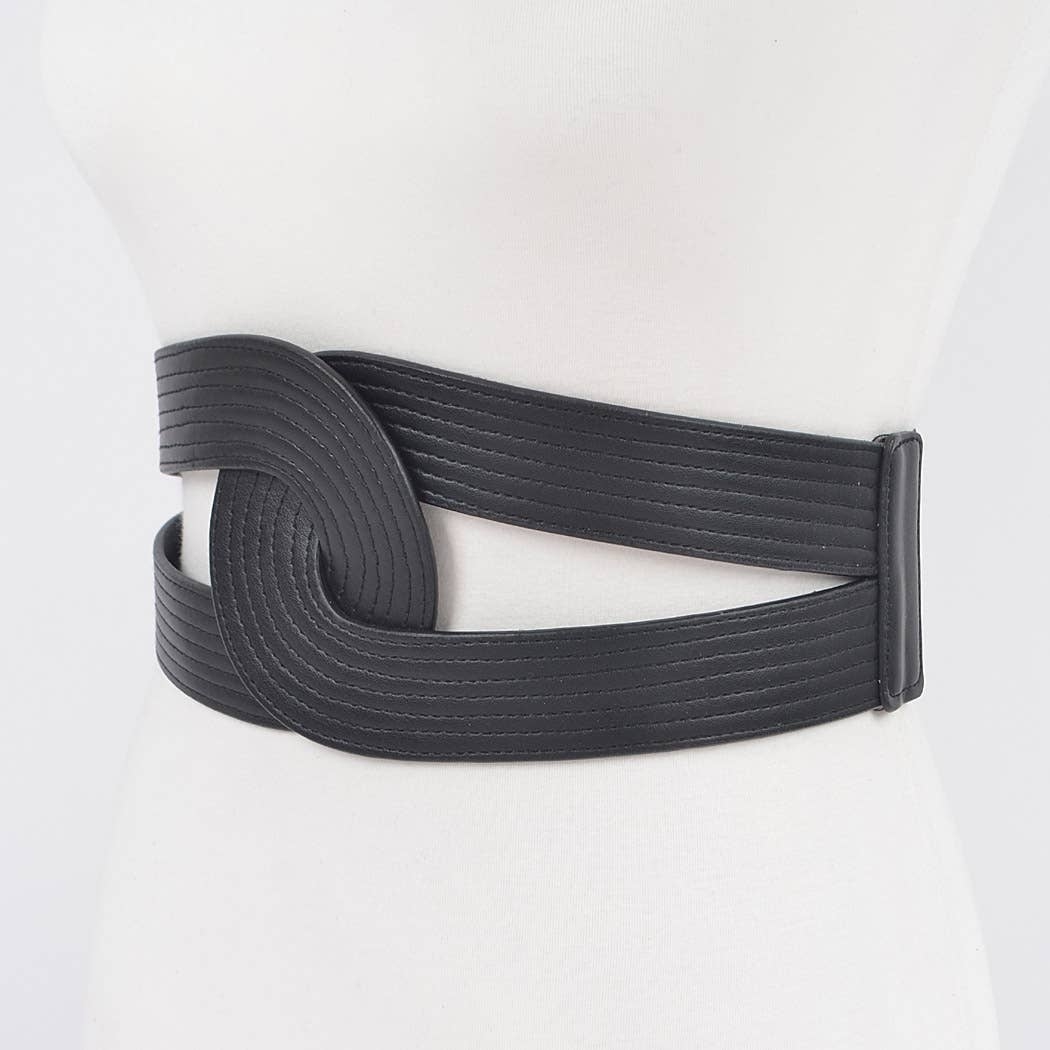 Faux Leather Elastic Belt
