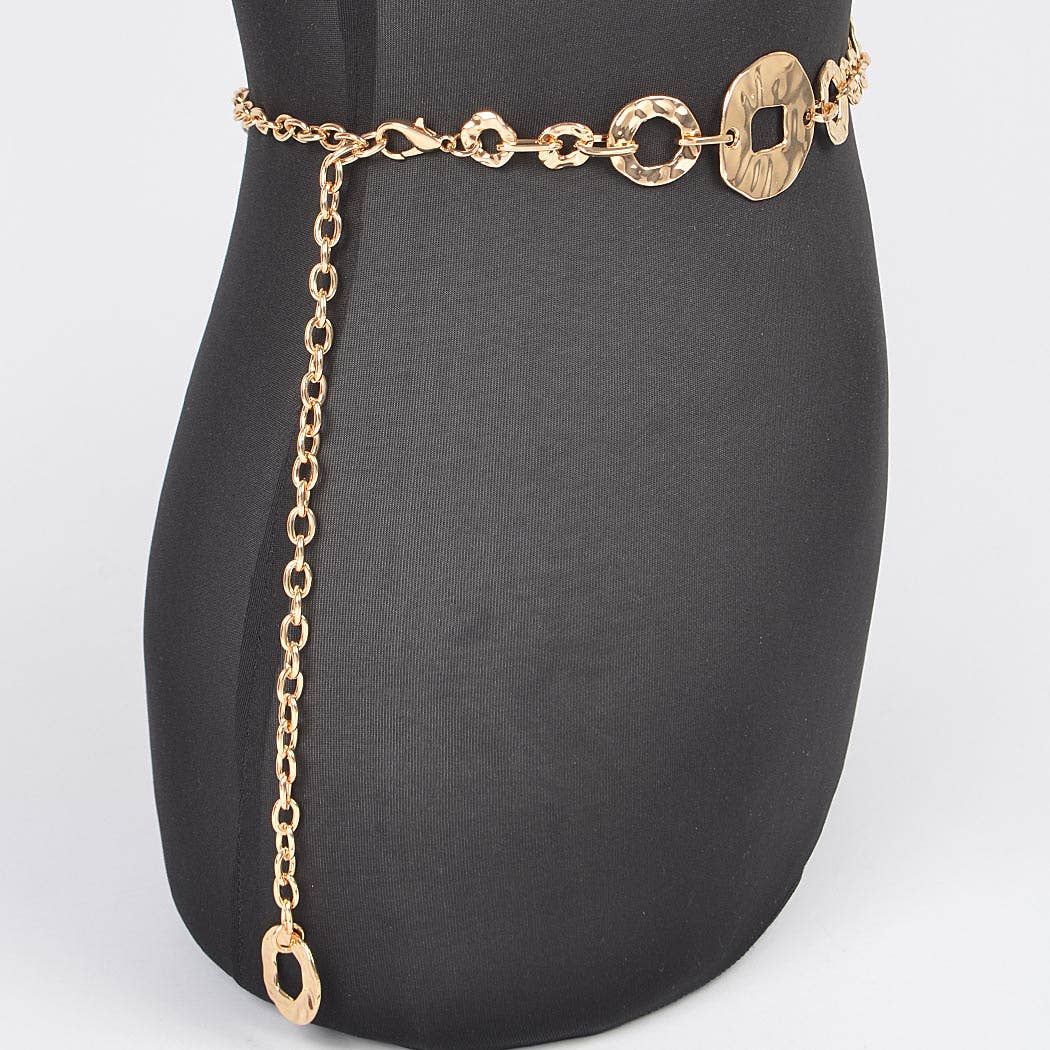 Hammered Metal Chain Belt