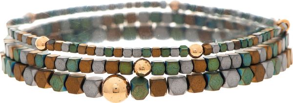Natural Green Matte Beaded Bracelet Set