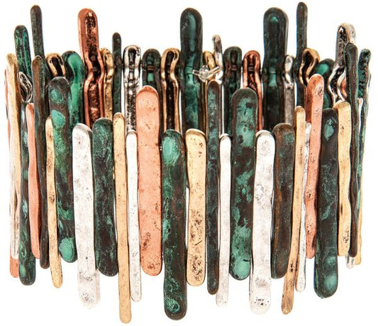 Patina Textured Bars Bracelet