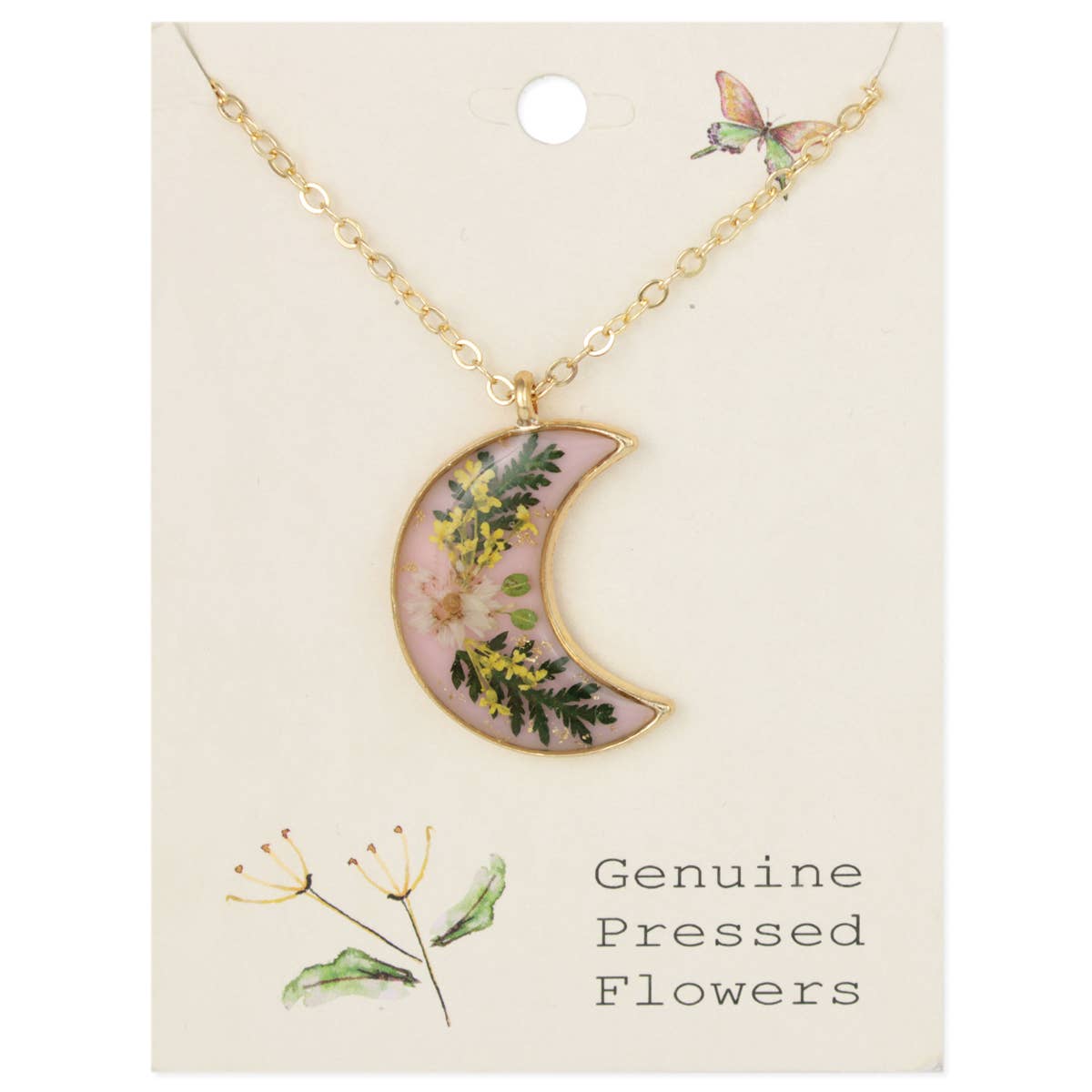 Pink Moon Dried Flower Necklace