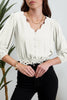 3/4 Sleeve Scalloped Top