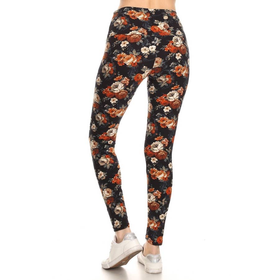 Fall Floral 5" Waistband Leggings