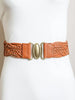 Oval Buckle Braided Elastic Belt