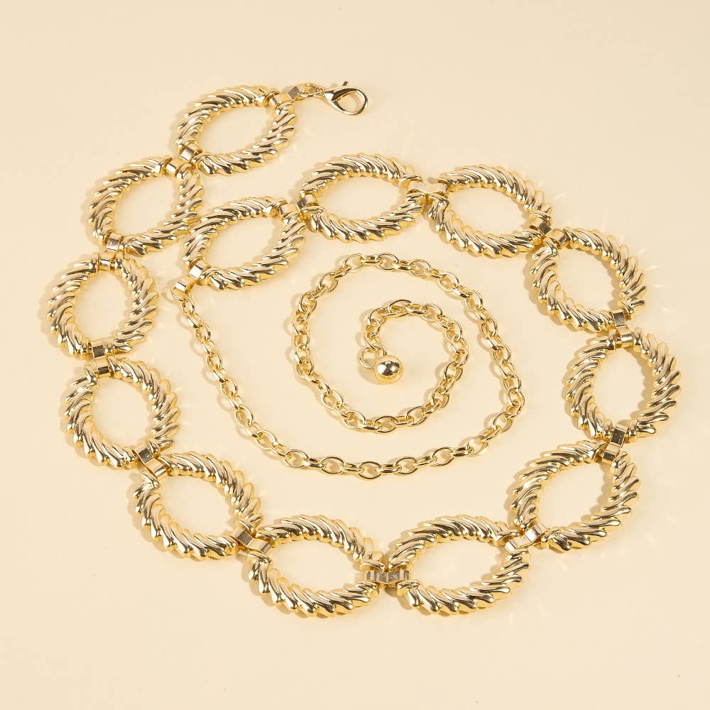 Twisted Oval Hoops Chain Belt
