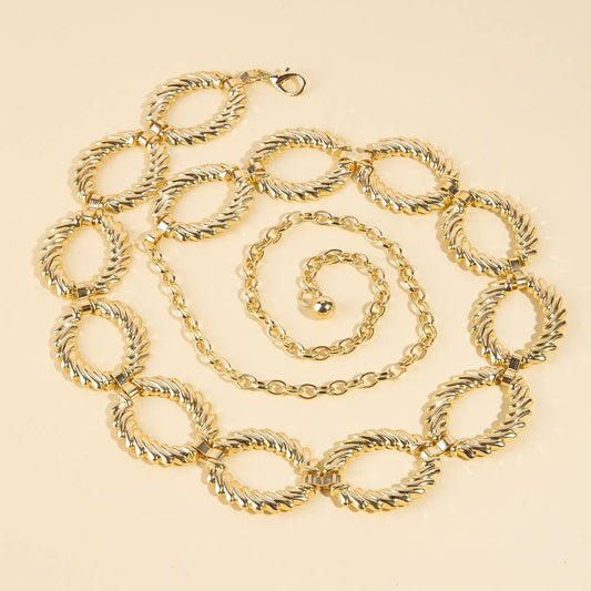 Twisted Oval Hoops Chain Belt