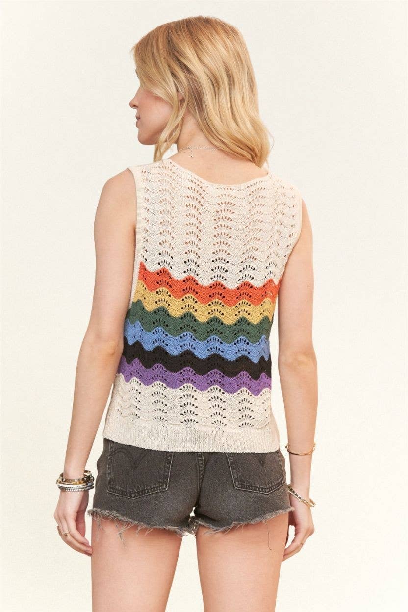 Rainbow Crochet Tank Top