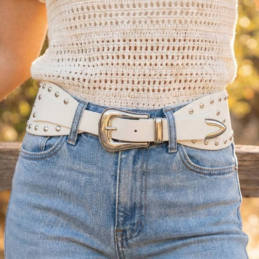 Grommet Studded Vegan Leather Belt