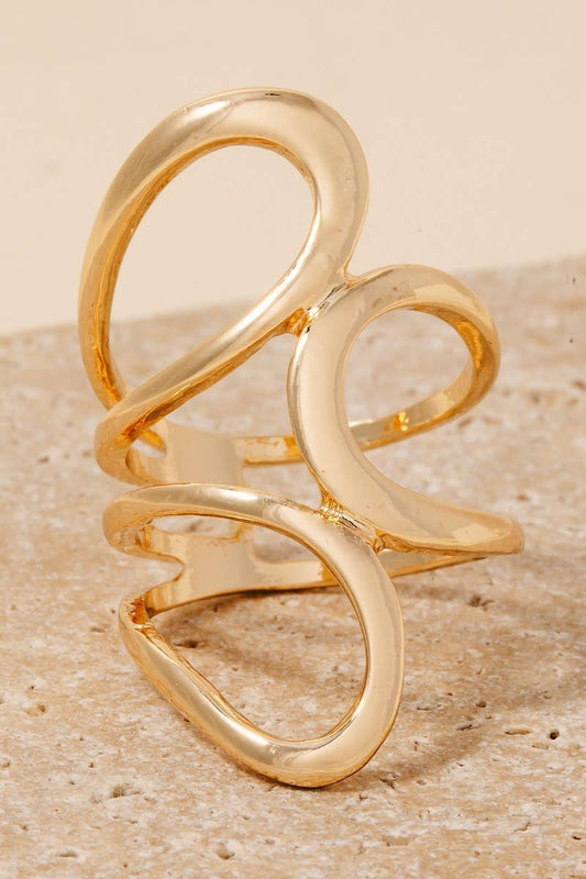 Rounded Triple Layered Wrap Around Ring