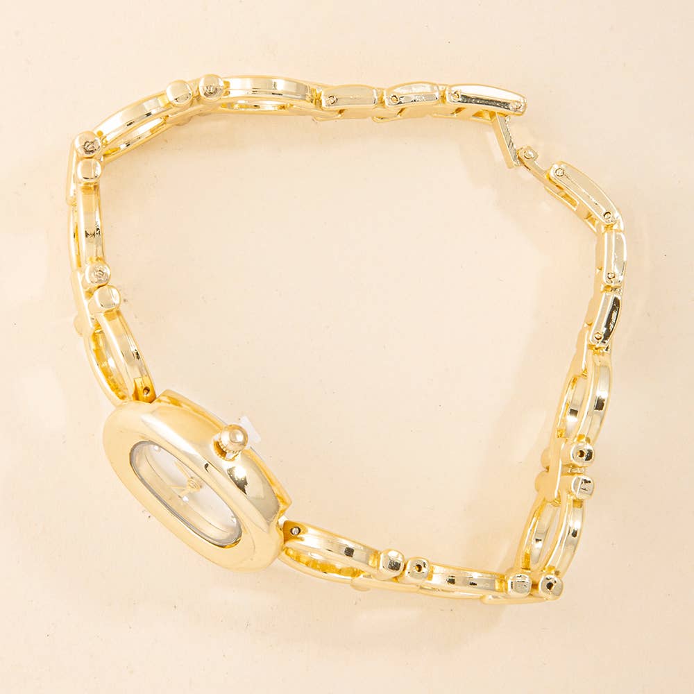 Cushion Face Circle Link Bracelet Watch