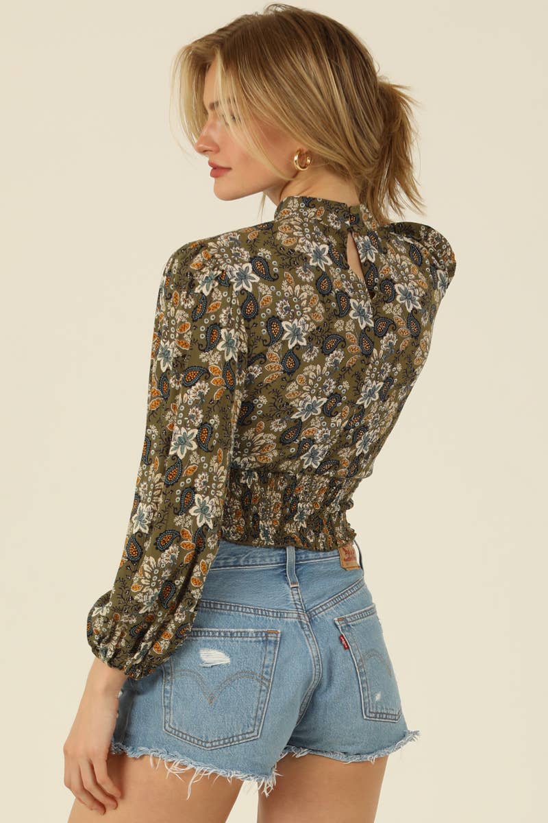 High Neck Top w/ Cutout Details