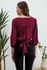 3/4 Sleeve Scalloped Top