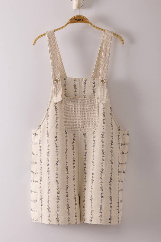 Lavender Print Overalls