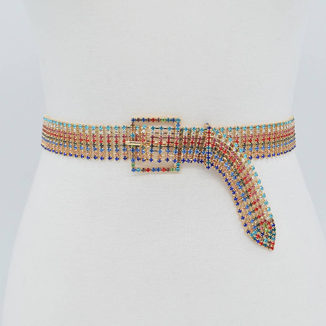 Multicolor Rhinestone Belt