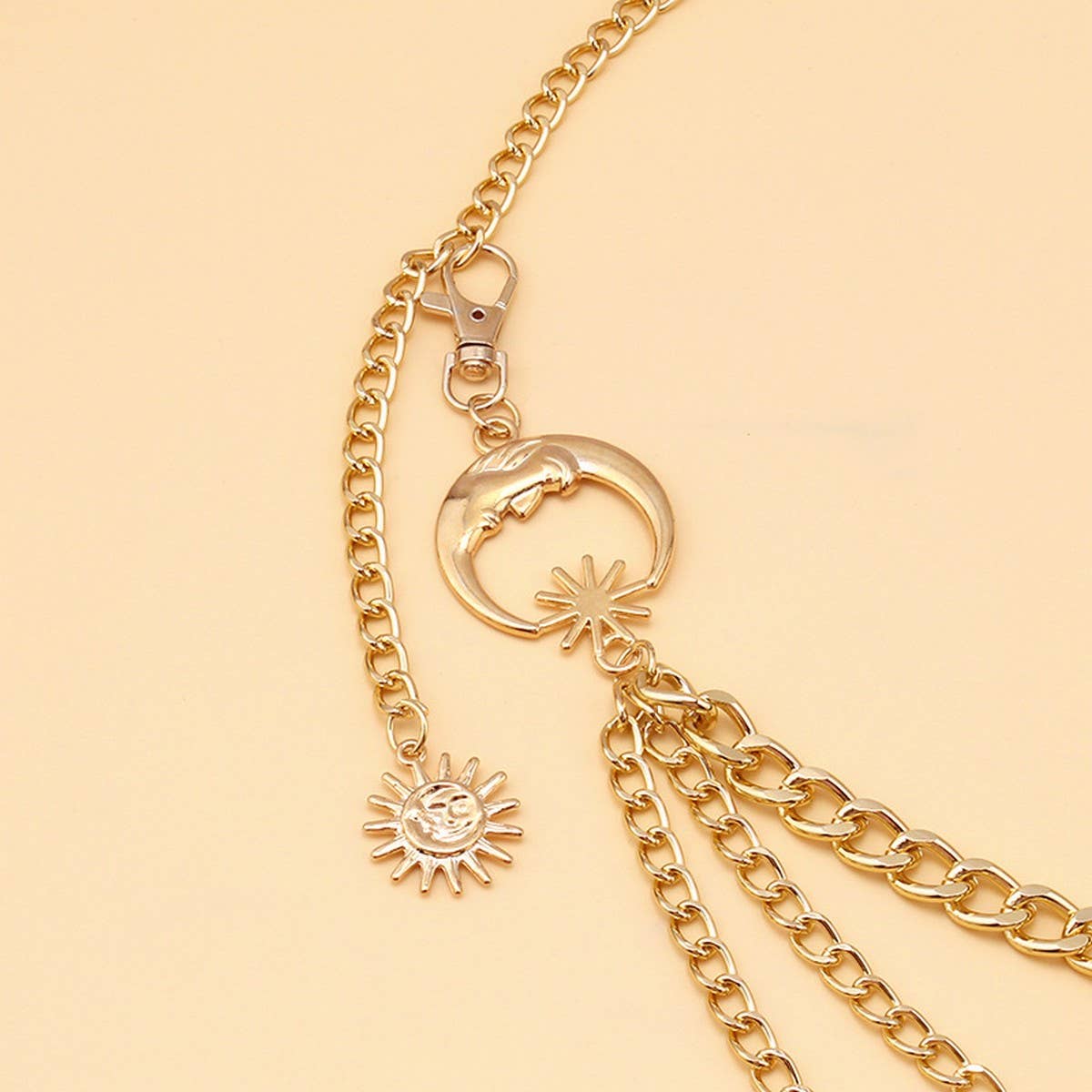 Layered Chain Moon Belt